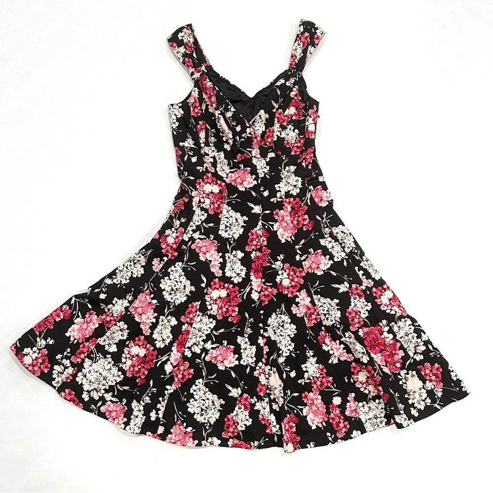 White House Black Market Floral Poppy Swing Dress